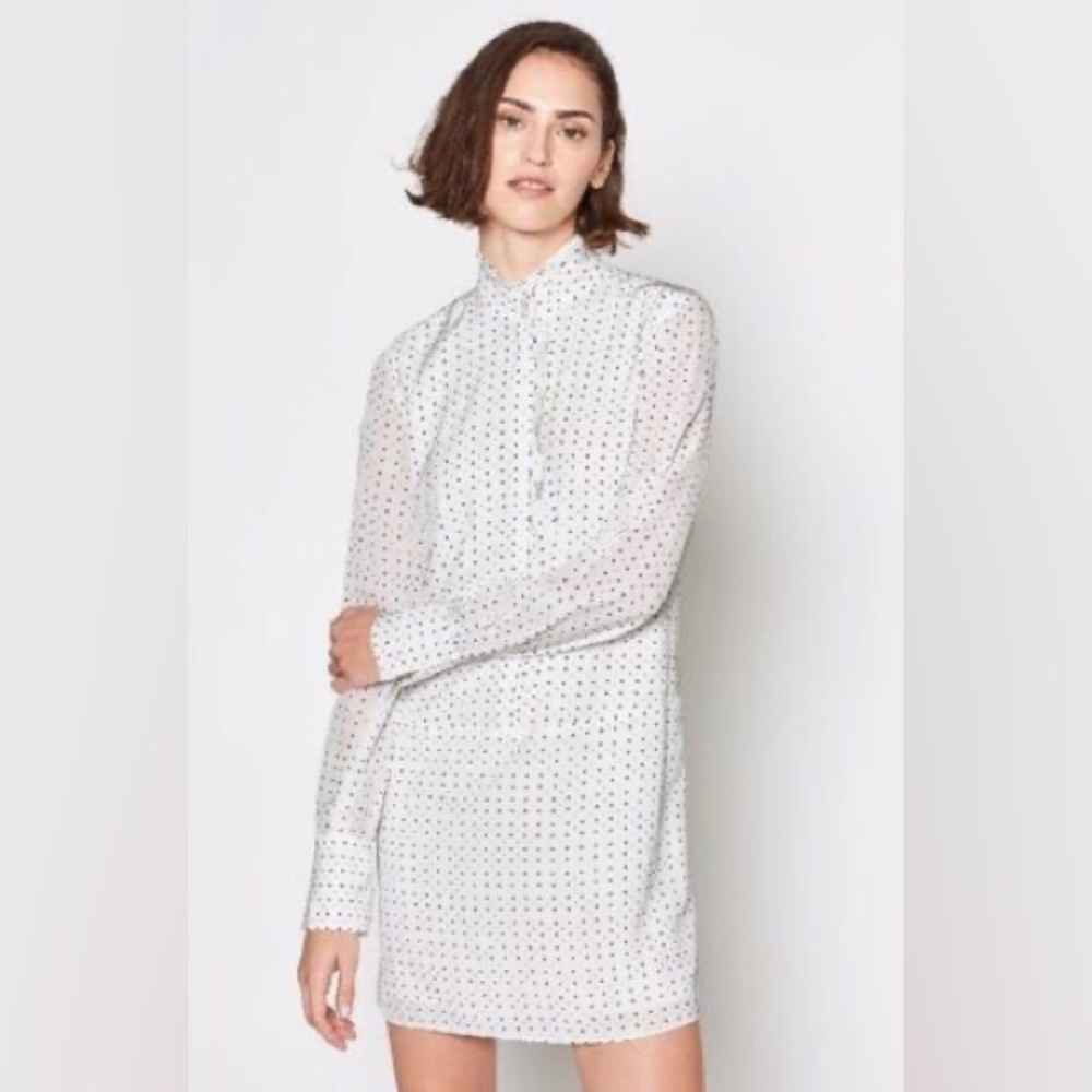 Joie Prynn Porcelain Print White Shift Dress Size M